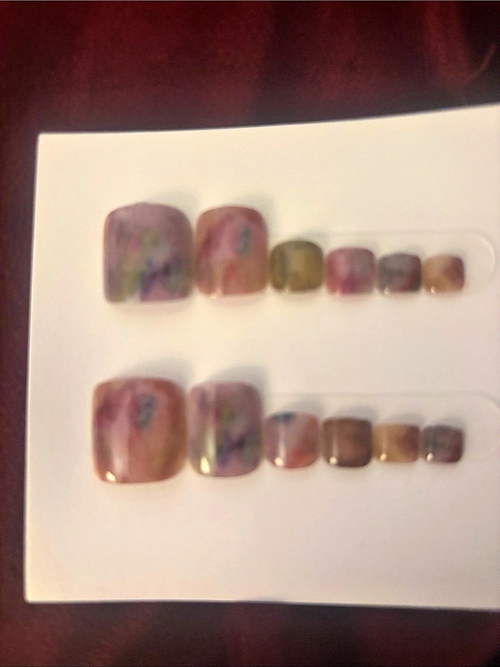 Abstract Press-On Nails Pink & Brown